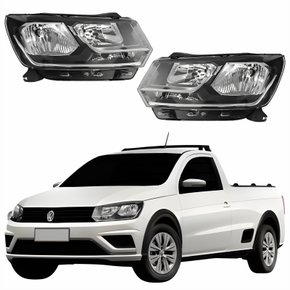 Par de Farol Vw Saveiro G7 2016 Até 2022 Foco Duplo