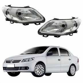 Par de Farol Vw Voyage G5 2008 Até 2012 Original Arteb Máscara Cromada