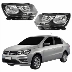 Par de Farol Vw Voyage G8 2018 Até 2023 Foco Duplo