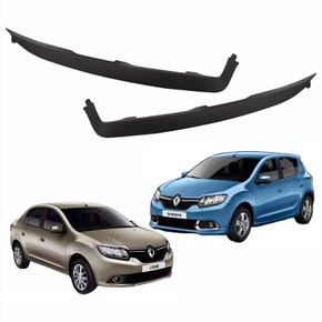 Par de Friso Do Farol Renault Sandero Logan 2014 Até 2019