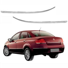 Par de Friso Parachoque Traseiro Fiat Linea 2008 Até 2016 Cromado
