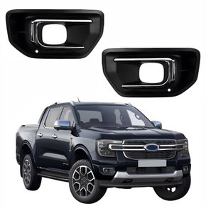 Par de Grade Parachoque Ford Ranger 2024 2025 Com Furo Com Moldura Cromada