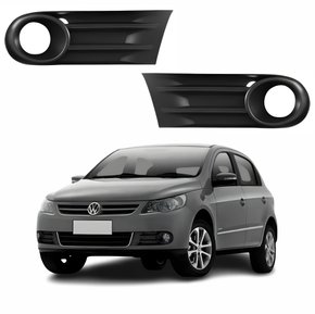 Par de Grade Parachoque Vw Gol G5 2009 Até 2013 Com Furo Preta
