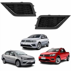 Par de Grade Parachoque Vw Gol Voyage G8 2018 Até 2023 Saveiro G7 2017 Até 2023 Sem Furo
