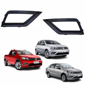 Par de Grade Parachoque Vw Gol Voyage G8 Saveiro G7 2017 Até 2023 Com Furo