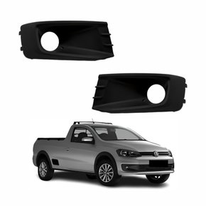 Par de Grade Parachoque Vw Saveiro G6 2013 Até 2016 Com Furo