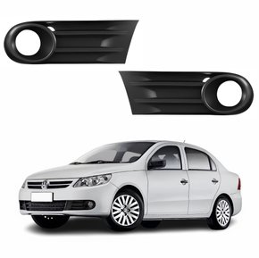 Par de Grade Parachoque Vw Voyage G5 2009 Até 2013 Com Furo Preta