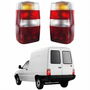 Par de Lanterna Fiat Fiorino 2004 Até 2013 Bicolor Cristal