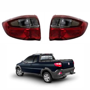Par de Lanterna Fiat Strada Working G5 2014 Até 2019 Fumê