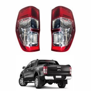 Par de Lanterna Ford Ranger 2013 Até 2018 Bicolor Cristal