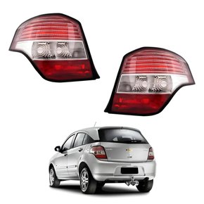 Par de Lanterna Gm Agile 2009 Até 2012 Bicolor Cristal