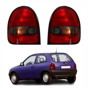 Par de Lanterna Gm Corsa 1994 Até 1999 Fumê 2 Portas