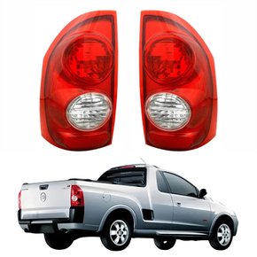 Par de Lanterna Gm Montana 2003 até 2010 Bicolor Cristal