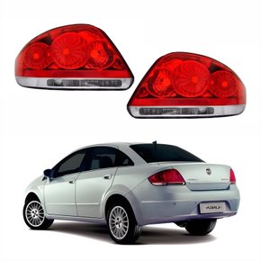 Par de Lanterna Traseira Fiat Linea 2008 Até 2016