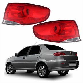 Par Lanterna Traseira Fiat Siena G4 2008 Até 2013 Canto Bicolor