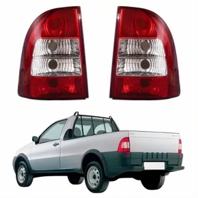 Par de Lanterna Traseira Fiat Strada 2005 Até 2008 Bicolor