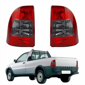 Par de Lanterna Traseira Fiat Strada Sapão 2005 Até 2008 Fumê