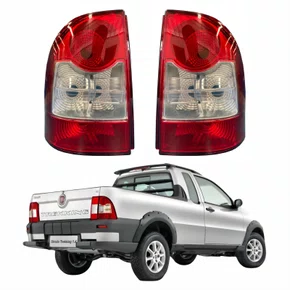 Par de Lanterna Traseira Fiat Strada Trekking 2009 Até 2013 Bicolor Canto