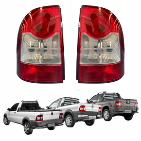 Par de Lanterna Traseira Fiat Strada Working Trekking Adventure Locker 2009 Até 2013 Bicolor Canto
