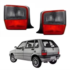 Par de Lanterna Traseira Fiat Uno Fire 2004 Até 2010 Fumê