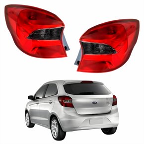 Par de Lanterna Traseira Ford Ka Hatch 2019 Até 2023 Fumê