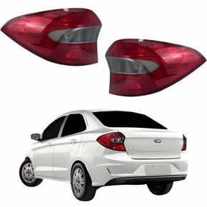 Par de Lanterna Traseira Ford Ka Sedan 2019 Até 2023 Fumê