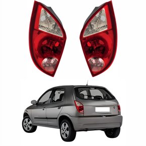Par de Lanterna Traseira Gm Celta 2006 Até 2015 Tricolor Ré Rosa