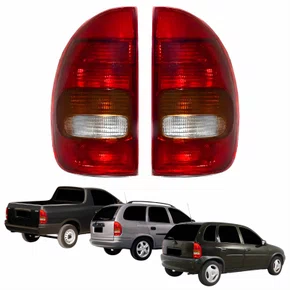 Par de Lanterna Traseira Gm Corsa Hatch Pickup Wagon 1996 Até 1999 Tricolor 4 Portas