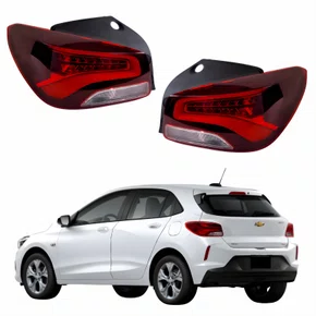 Par de Lanterna Traseira Gm Onix Hatch 2020 Até 2024 Bicolor Com Led