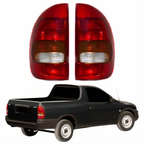Par de Lanterna Traseira Gm Pickup 1996 Até 1999 Tricolor 4 Portas
