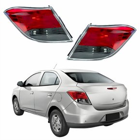 Par de Lanterna Traseira Gm Prisma 2013 Até 2016 Bicolor Fumê