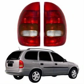 Par de Lanterna Traseira Gm Wagon 1996 Até 1999 Tricolor 4 Portas