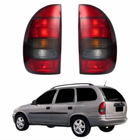 Par de Lanterna Traseira Gm Wagon 4 Portas 1996 Até 1999  Fumê