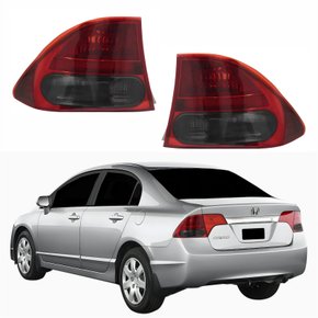 Par de Lanterna Traseira Honda New Civic 2007 Até 2011 Canto Fumê