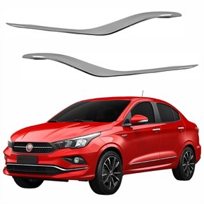 Par Moldura Grade Para-choque Fiat Cronos 2018 Até 2023 Inferior Cromado