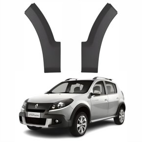 Par de Moldura Parachoque Dianteiro Renault Sandero Stepway 2012 Até 2014