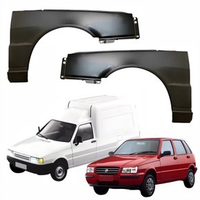 Par de Paralama Fiat Uno Fiorino 1984 até 2003 Sem furo
