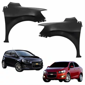 Par de Paralama Gm Sonic Hatch Sedan 2012 Até 2016