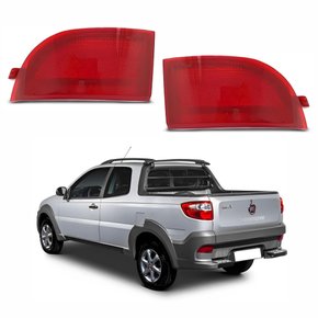 Par de Refletor Parachoque Traseiro Fiat Strada 2014 Até 2020