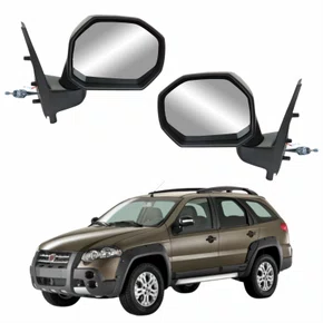 Par de Retrovisor Fiat Palio Weekend Adventure Locker 2008 Até 2012 Com Controle Com Pisca