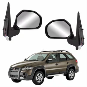 Par de Retrovisor Fiat Palio Weekend Adventure Locker 2011 Até 2020 Elétrico Com Pisca