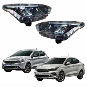 Par Farol Fiat Argo Cronos 2024 2025 Máscara Negra DRL Com Led