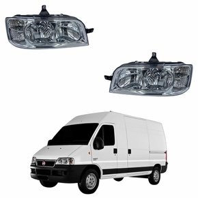 Par Farol Fiat Ducato 2005 Até 2015 Máscara Cromada