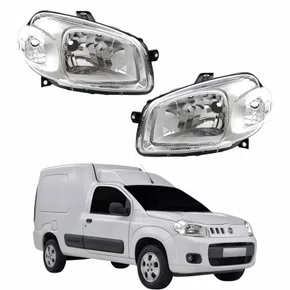 Par Farol Fiat Fiorino 2014 Até 2019 Original Máscara Cromada