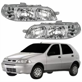 Par Farol Principal Fiat Palio 2001 2002 2003 2004 Carcaça Cinza