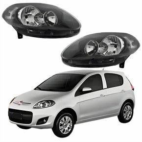 Par Farol Principal Fiat Palio 2012 2013 2014 2015 2016 Máscara Negra