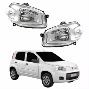 Par Farol Fiat Uno Vivace 2010 Até 2014 Original Máscara Cromada