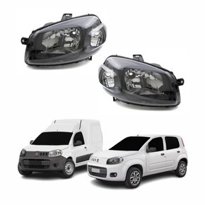 Par Farol Fiat Uno Way Vivace 2010 Até 2014 Fiorino 2014 Até 2019 Máscara Negra
