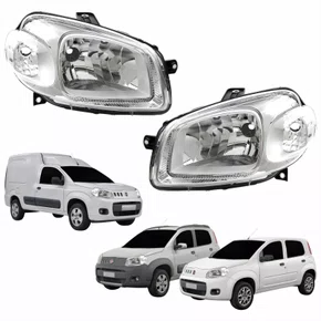 Par Farol Fiat Uno Way Vivace 2010 Até 2014 Fiorino 2014 Até 2019 Original Máscara Cromada