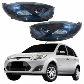 Par Farol Principal Ford Fiesta 2011 Até 2016 Máscara Negra
